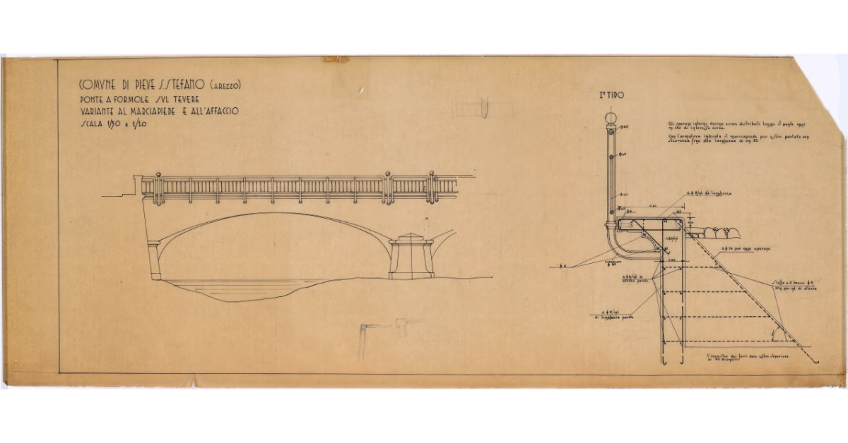 Comune di Pieve S. Stefano. Ponte a Formole sul Tevere. Variante al maciapiede e all'affaccio
