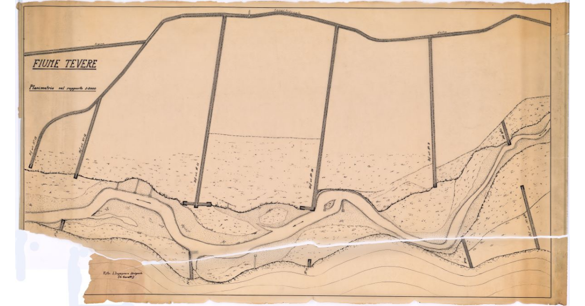 Fiume Tevere. Planimetria nel rapporto 1:2000
