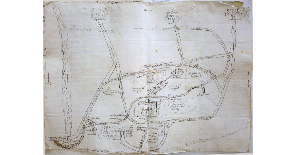 [Strada che da Porta Tufi si dirige verso la Coroncina sulla Strada Romana a Siena]