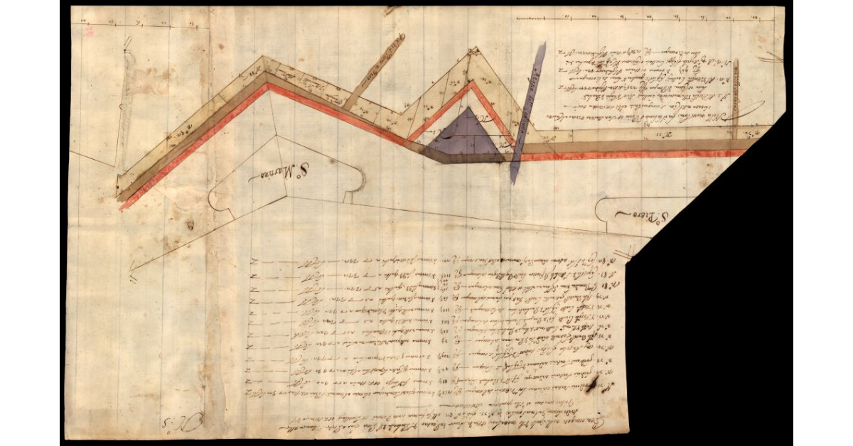 Beni occupati nelli spalti delle mezzelune et strada coperta dal puntone del baluardo S. Piero fino a Porta S. Maria alla strada che viene dal Monte S. Quilici [a Lucca]