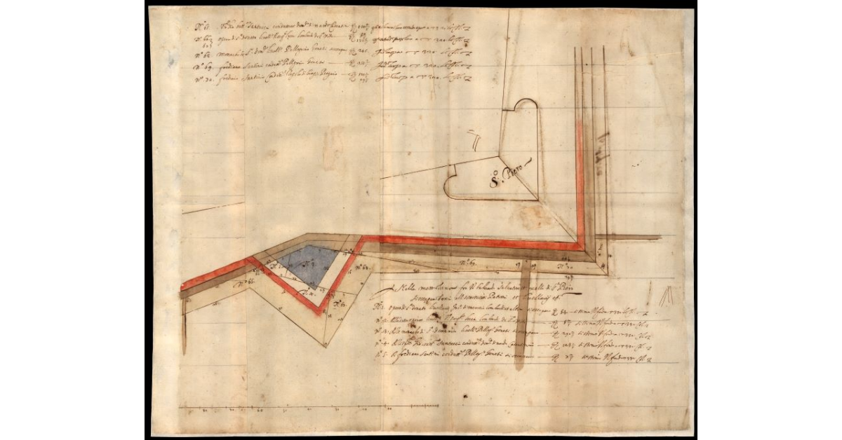 Beni occupati nelli spalti delle mezzelune et strada coperta dal puntone del baluardo Libertà fino al puntone del baluardo di S. Piero [a Lucca]