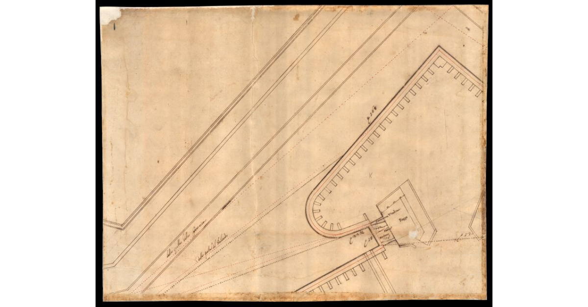 Pianta con la ritirata della scarpa della nuova fortificatione con le sue difese, nel modo apunto che sta posta sul proprio sito [a Lucca]