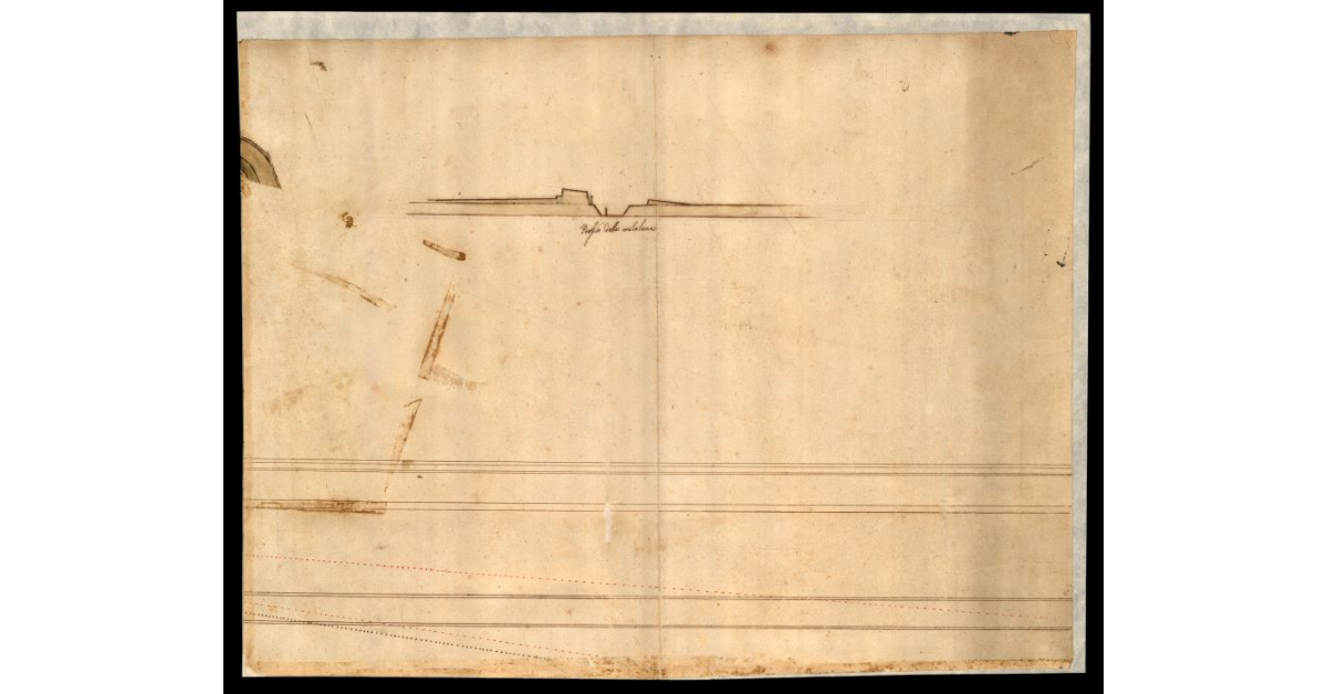 Pianta con la ritirata della scarpa della nuova fortificatione con le sue difese, nel modo apunto che sta posta sul proprio sito [a Lucca]