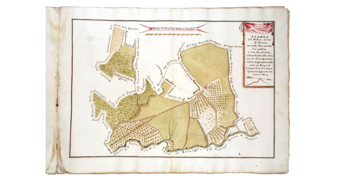 Pianta del podere detto di San Pietro con tutti i suoi vocaboli e confini [...]