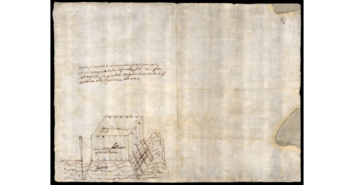 Disegnio per accomodare il muro della fossa di Viareggio [...]