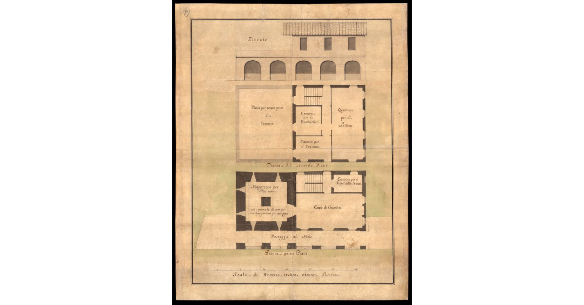 [Pianta e alzato di fortino a Viareggio]