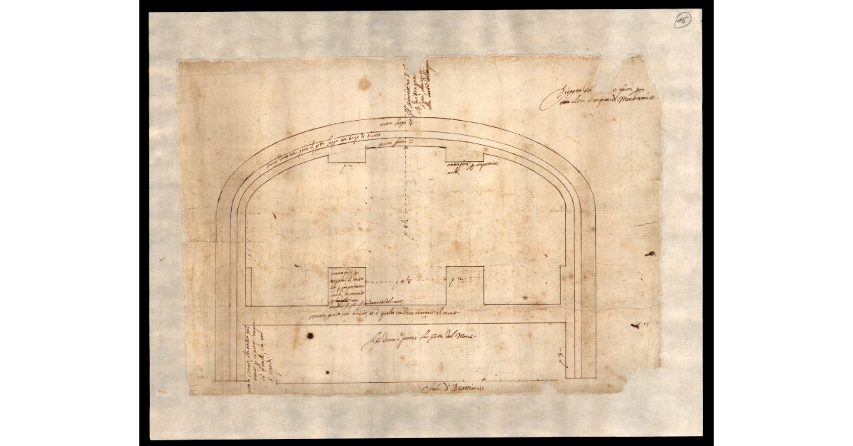 Disegno del [pozzo da] farsi per alsar l'acqua di Montramito