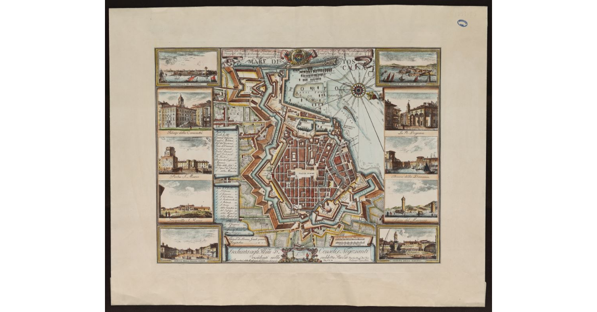 Pianta della città e porto di Livorno fatta sotto gli auspici di S. A. R. Ferdinando III, Principe R. d'Ungheria e di Boemia, Arciduca d'Austria e Granduca di Toscana