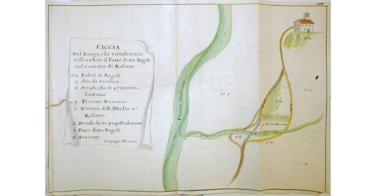 Faccia del luogo, che visualmente si fa vedere il Fosso detto Rigoli nel Comune di Rofeno
