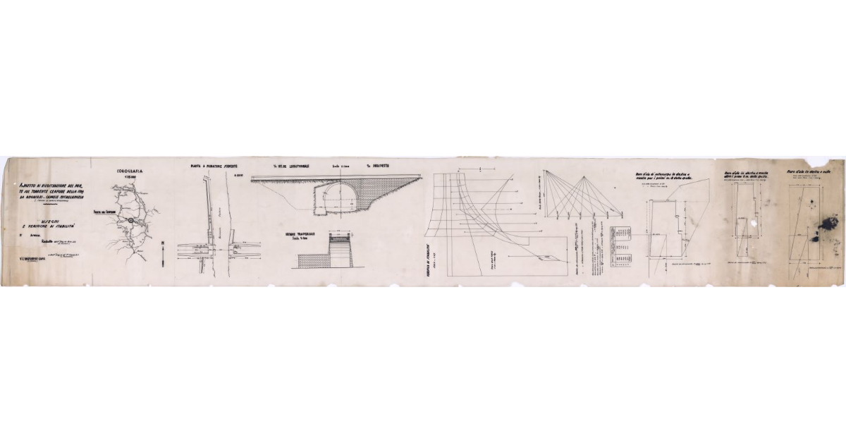 Progetto di ricostruzione del ponte sul torrente Cerfone della strada Anghiari-Caprese Michelangelo