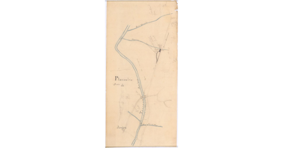 [Planimetria di un tratto del torrente Ambra]