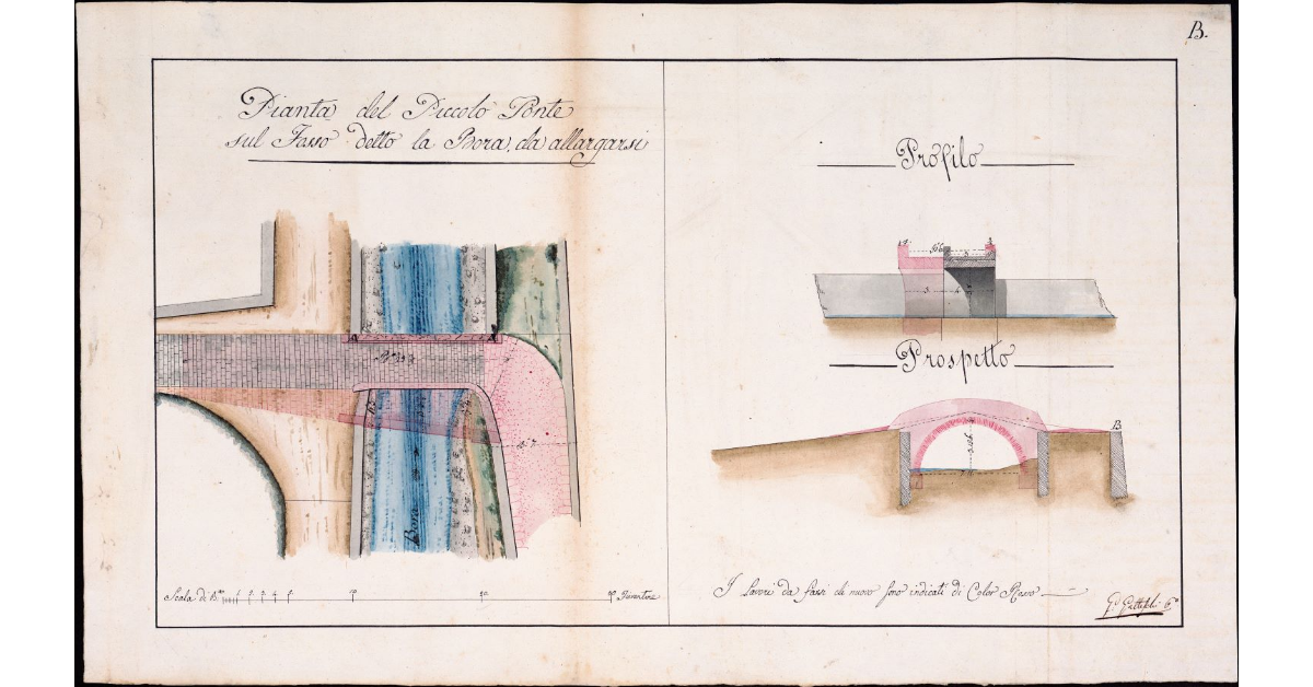 Pianta del piccolo Ponte sul Fosso detto la Bora da allargarsi