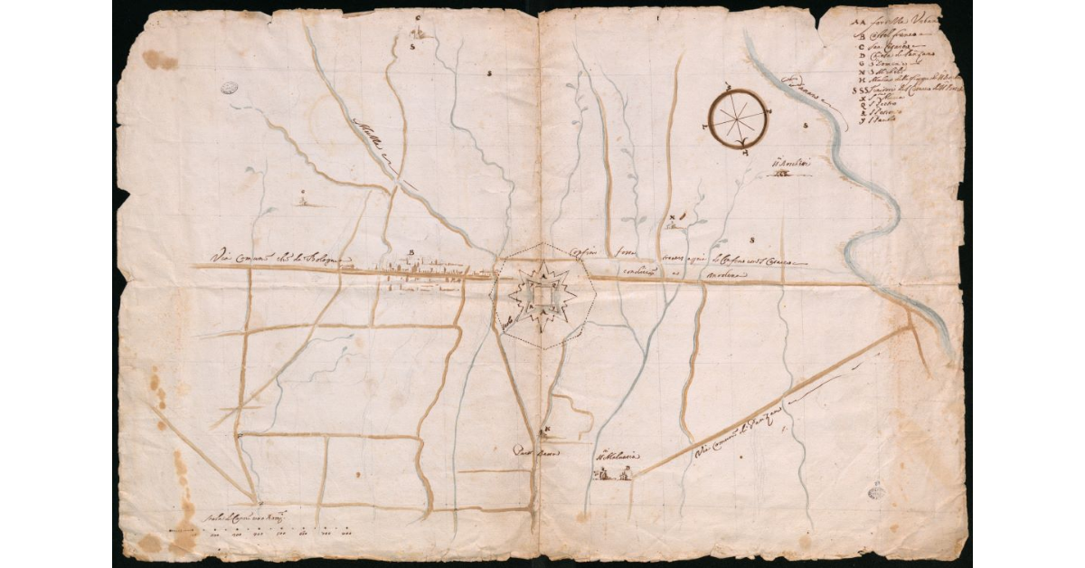 [Mappa di Castelfranco Emilia e del territorio fra Bologna e Modena]