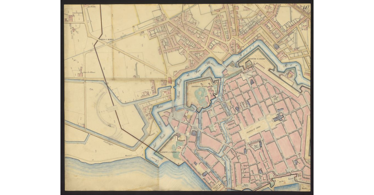 Linee progettate da Poccianti per la nuova incinta di Livorno [Foglio 10]