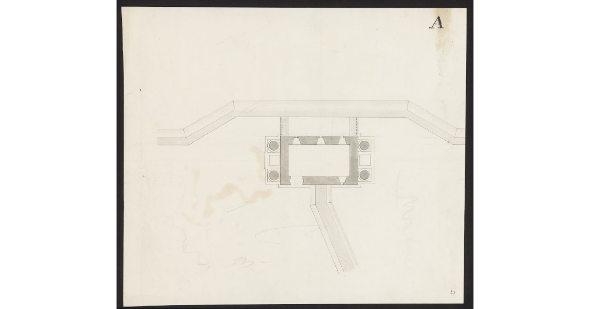 [Planimetria di un edificio per la nuova barriera doganale delle Cascine]