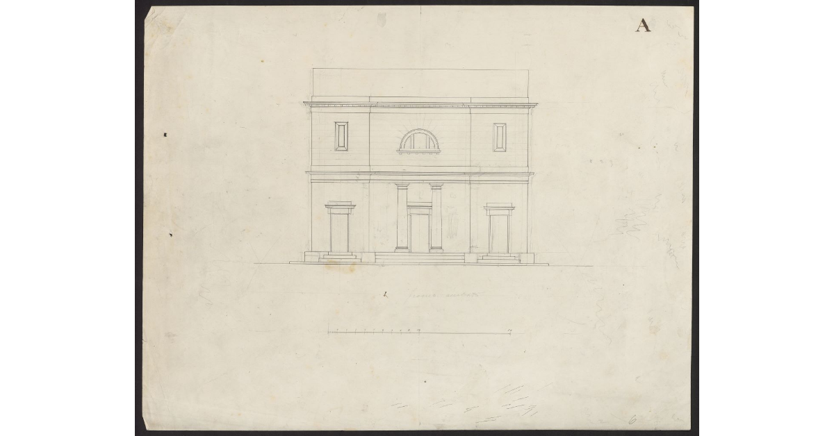 [Alzato di un edificio per la nuova barriera doganale delle Cascine]
