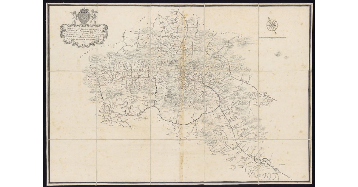 Descrizione delle provincie del Casentino e del Mugello, della Romagna, del granducato di Toscana, del territorio aretino, del piano di Cortona e del corso di tutta la Chiana, i1 tutto disegnato in faccia dei luoghi da Padre Antonino De Greyss dell'Ordine dei predicatori del convento di S. Spirito di Siena