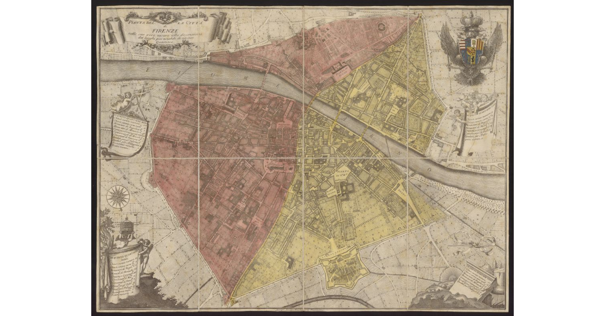 Pianta della città di Firenze nelle sue vere misure con la descrizione dei luoghi più notabili di ciascun quartiere