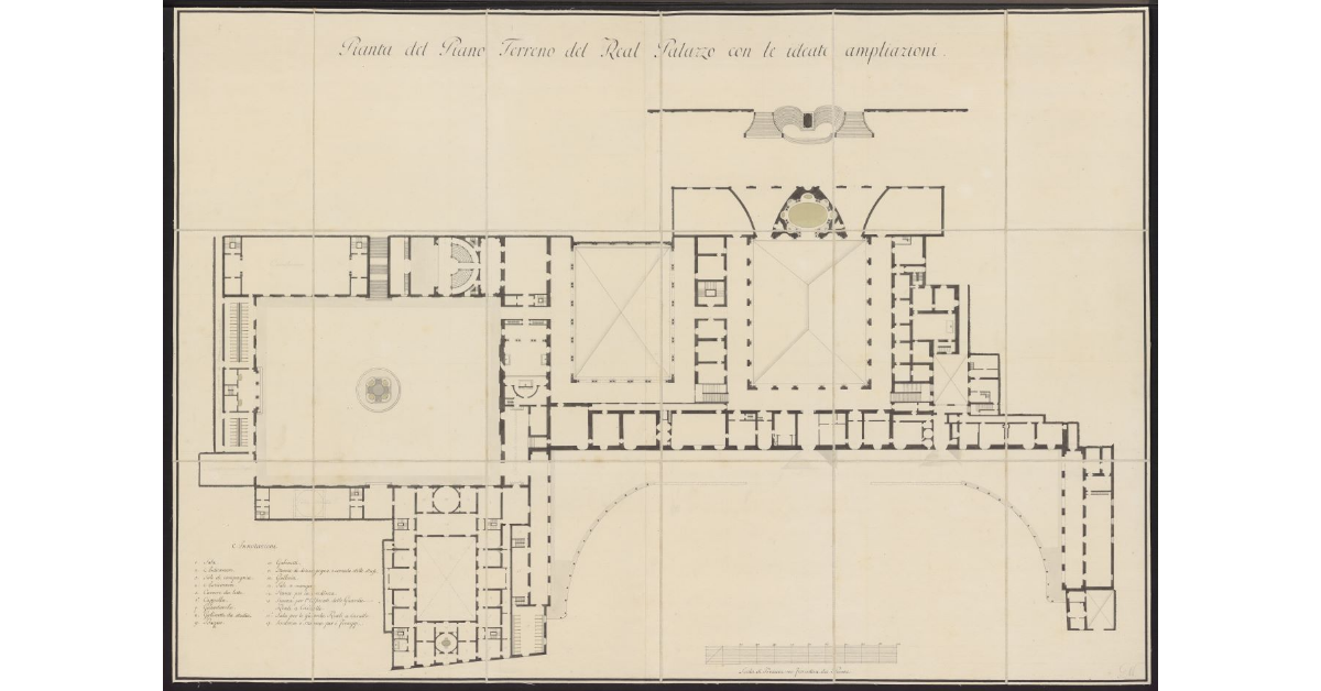 Pianta del piano terreno del Real Palazzo [Pitti a Firenze] con le ideate ampliazioni