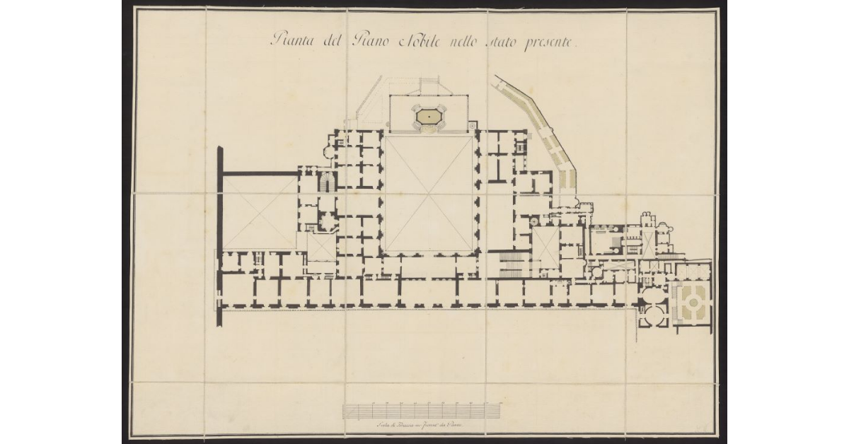 Pianta del piano nobile [di palazzo Pitti a Firenze] nello stato presente