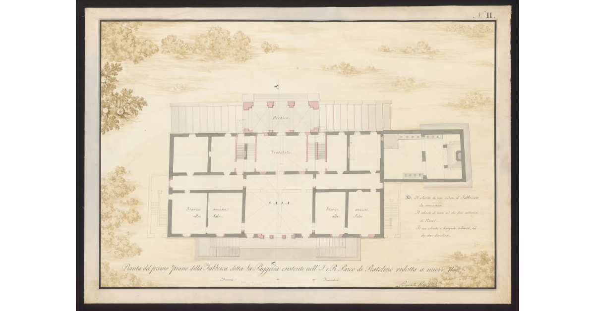 Pianta del primo piano della fabbrica detta la Paggeria, esistente nell'I. e R. parco di Pratolino, ridotta a nuovo uso II