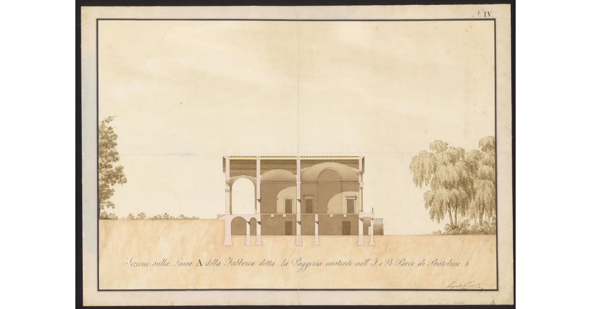 Sezione sulla linea A della fabbrica detta La Paggeria esistente nell'I. e R. parco di Pratolino IV