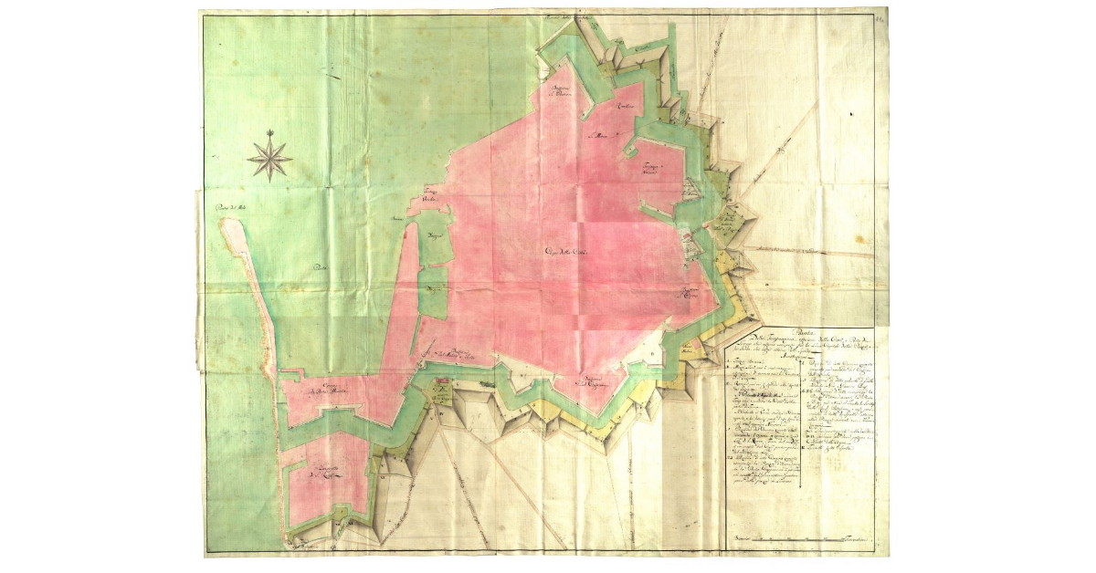 Pianta delle fortificazioni esteriori della Città e Porto di Livorno che restano comprese fra la linea capitale della Piazza e la strada che resta attorno alli spalti