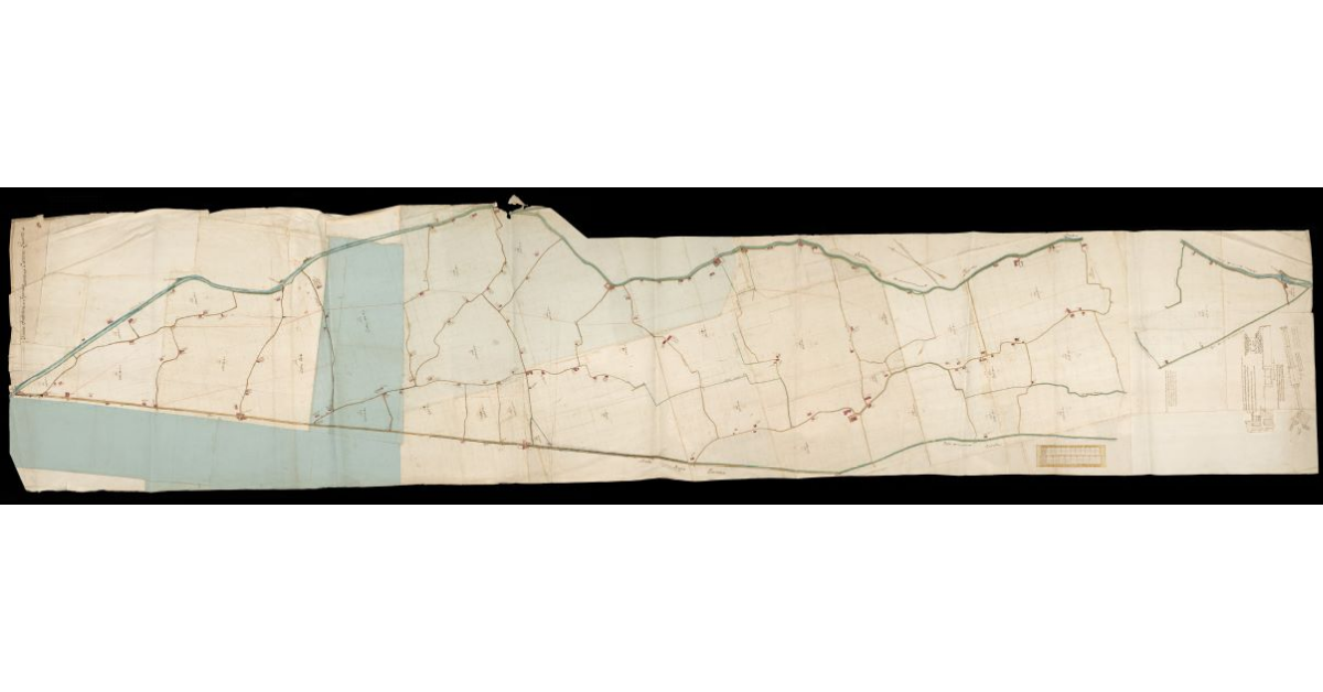 Fiume Ombrone. Sponda Destra. Cartone Quarto. Dal Ponte alla Pergola Mulino Nuovo fra Strada R.a Fiorentina Ombroncello e Fosso Catrelli e sezione della Serra del Mulino Nuovo e dell’Edifizio