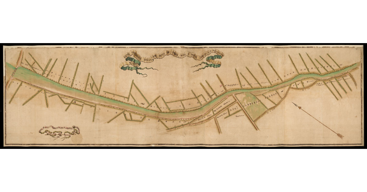 Pianta del Fiume Ombrone dalla casa detta de Padri, sino a Ponte Lungo