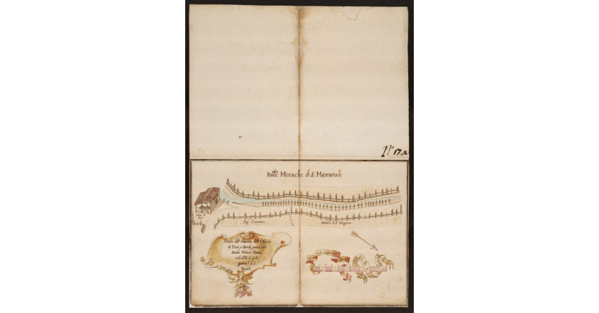 Pianta dell'Albereta dell'Offizio de Fiumi e Strade, posta nella Strada Militare Pratese, in Comune di S. Agostino l.o d.o il Nespolo