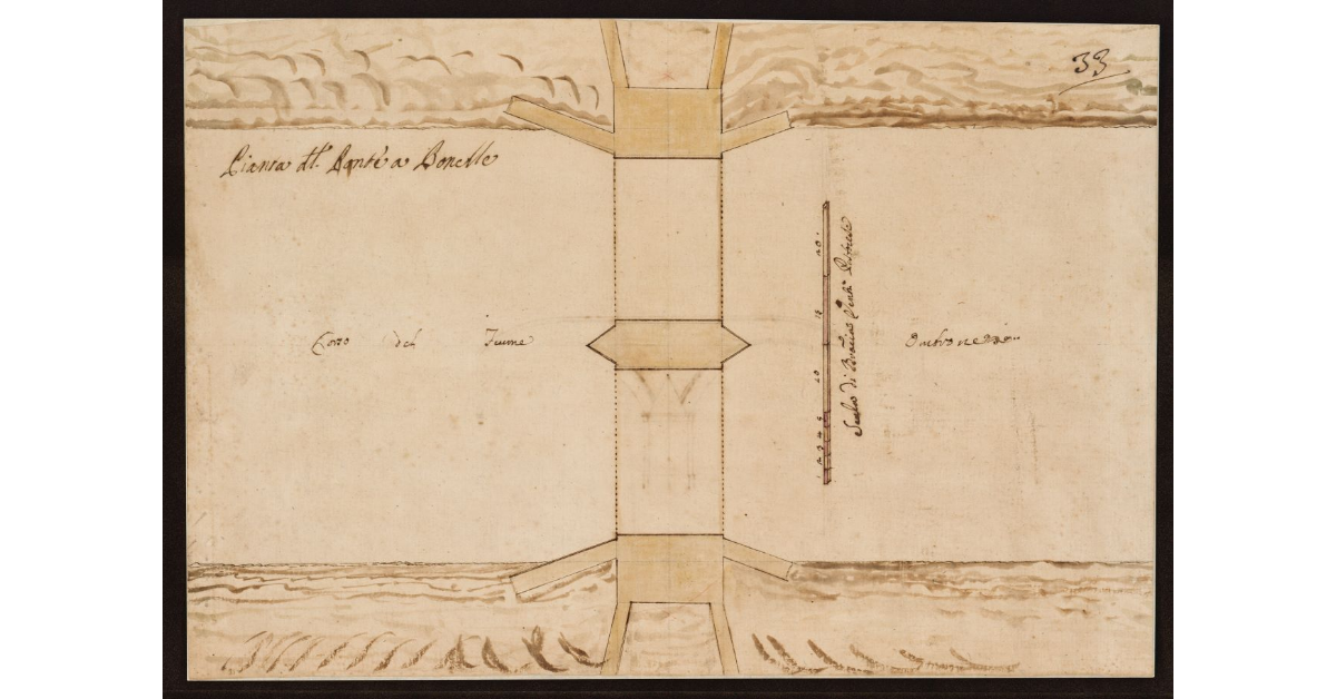 Pianta del Ponte a Bonelle [sull'Ombrone nel territorio pistoiese]