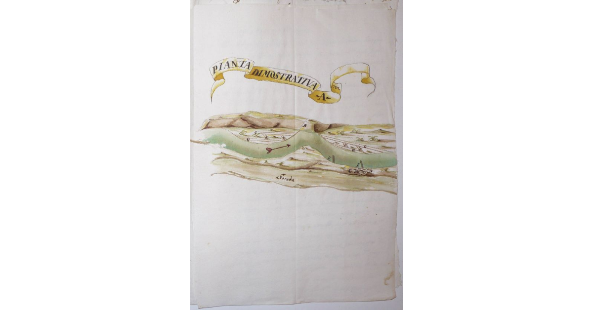 Pianta Dimostrativa A [della frana alla Strada delle Caccie a Siena]