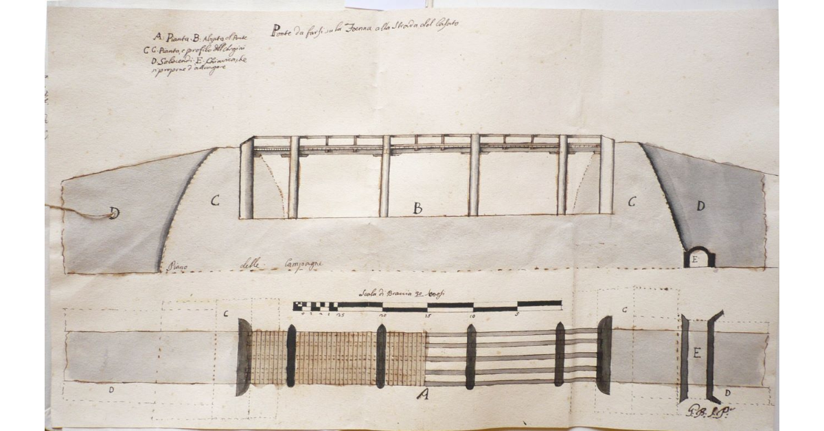 Ponte da farsi su la Foenna alla Strada del Casato [da Siena a Bettolle e Sinalunga]