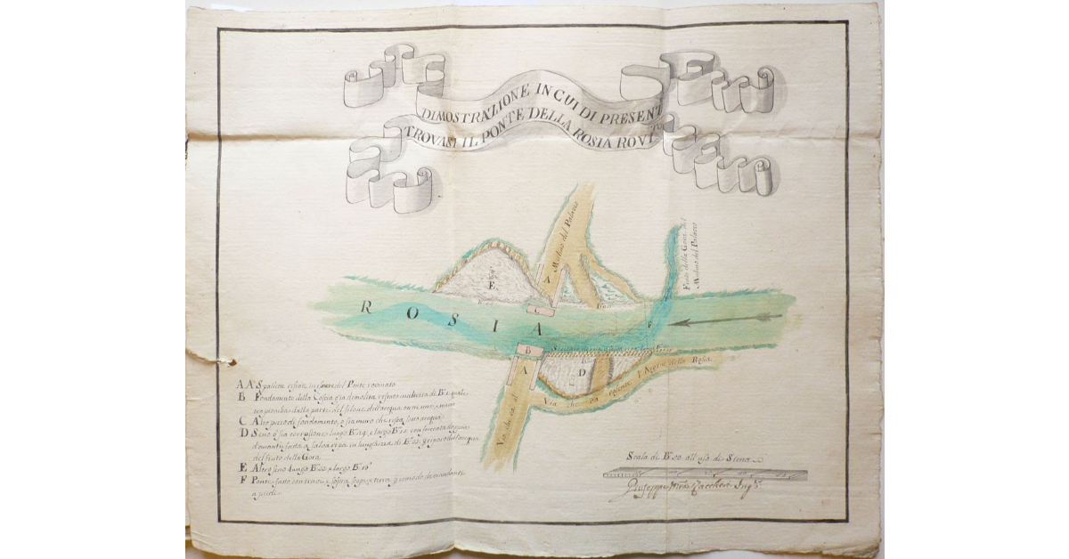 Dimostrazione in cui di presente trovasi il ponte della Rosia rovinato