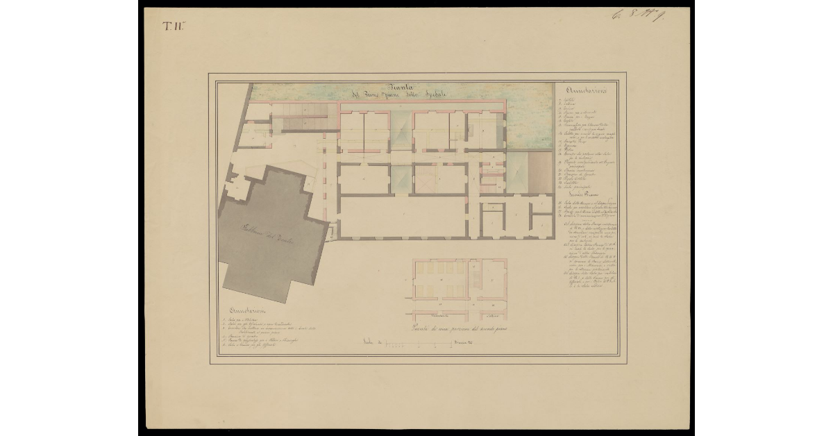 Pianta del primo piano dello Spedale [di Portoferraio]