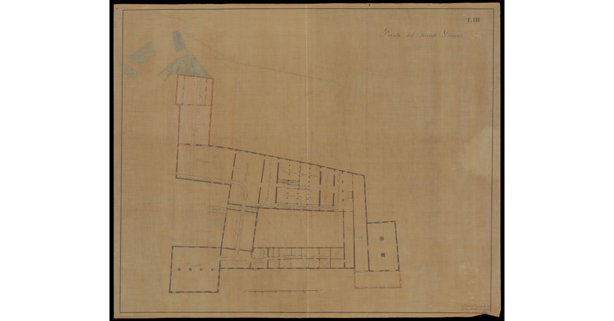 Pianta del secondo piano [dello stabile dei Sali e Tabacchi in Lucca]