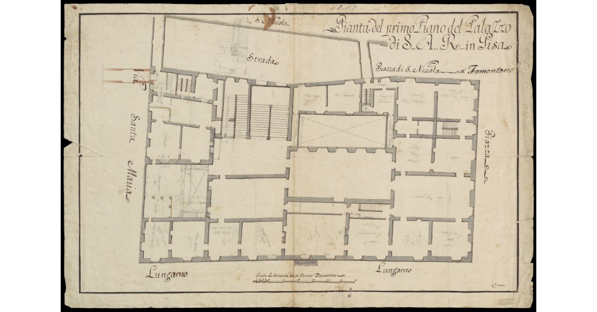 Pianta del primo piano del Palazzo di S.A.R. in Pisa