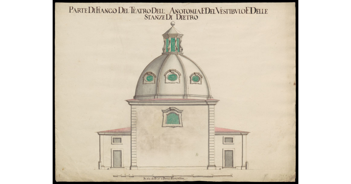 Parte di fianco del Teatro dell'Anotomia [della Sapienza di Pisa] e del vestibulo e delle stanze di dietro