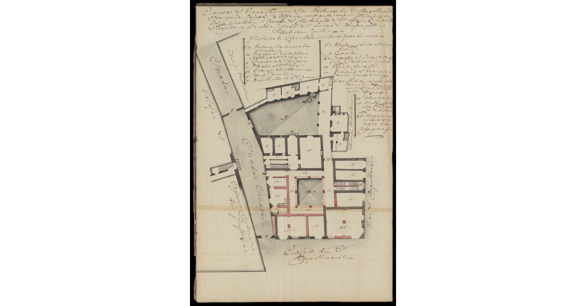 Pianta del piano terreno della Fabbrica di S. Apollinare [di Pisa], stamperia casetta e osteria contigua, come si propone ridurla