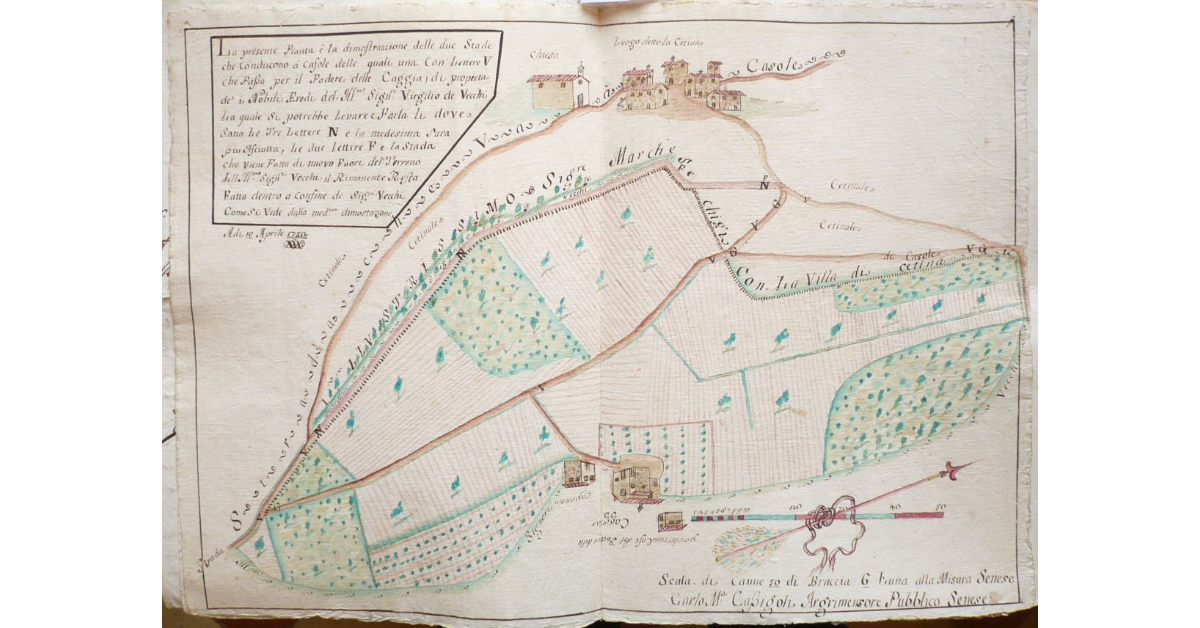 [Pianta delle due strade che conducono a Casole]