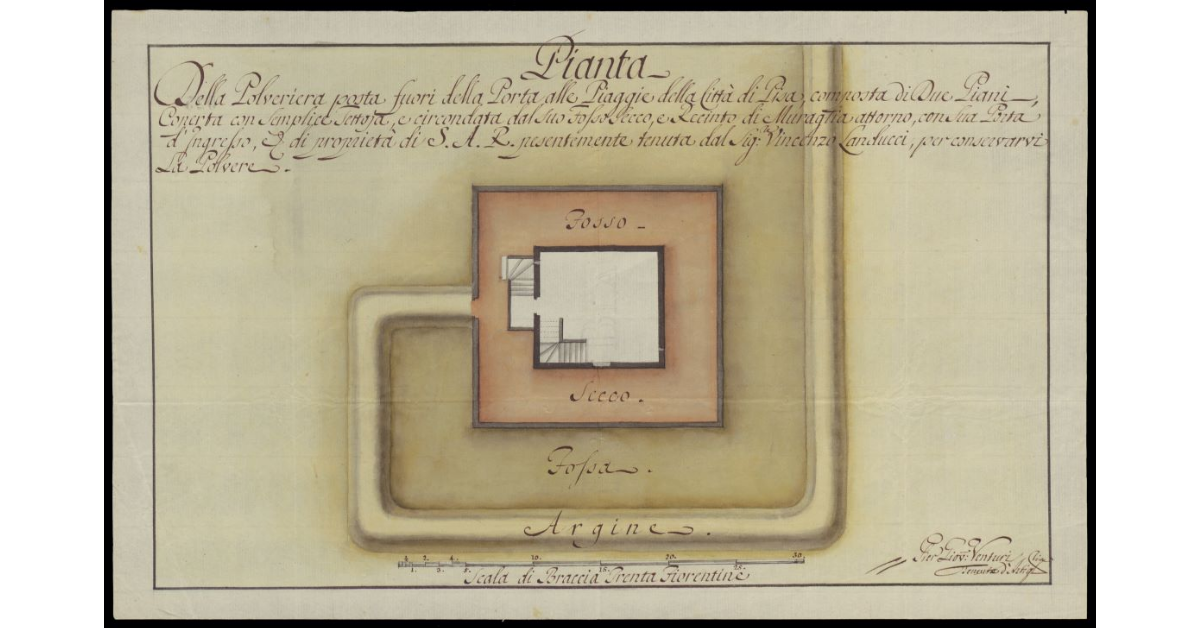 Pianta della Polveriera posta fuori della Porta alle Piagge della Città di pisa
