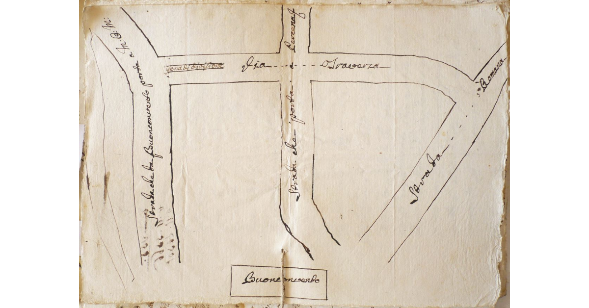 [Strada che serve di comunicazione tra la consolare Romana e la Strada di Monte Oliveto Maggiore nei pressi di Buonconvento]