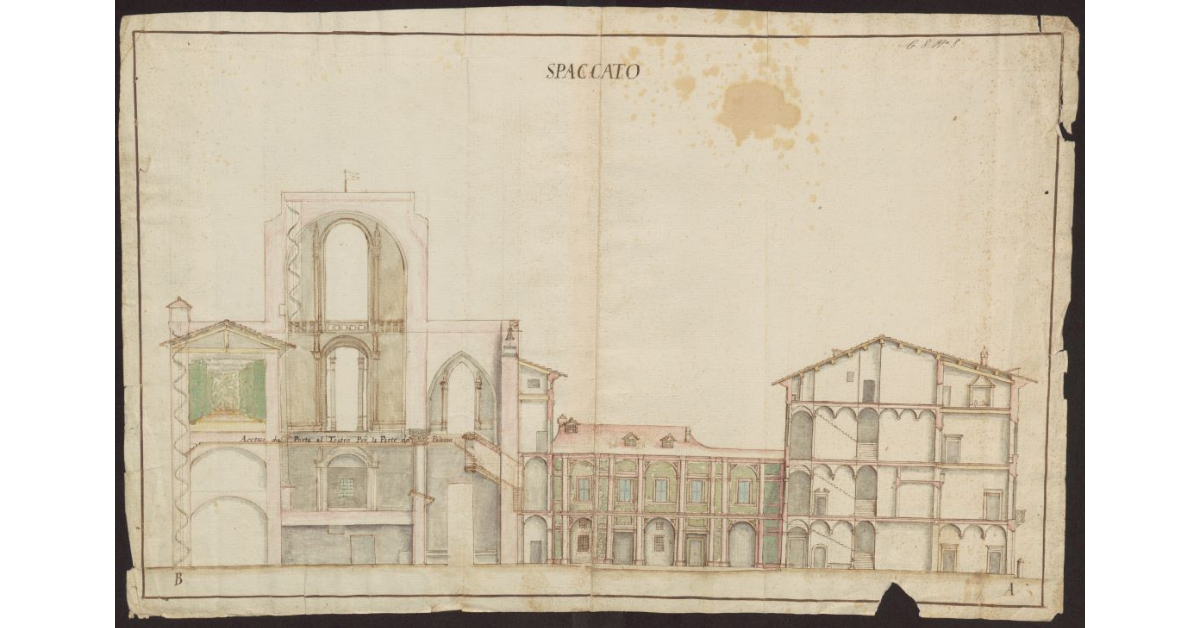Disegno del Duomo di Siena in quella parte che attacca al Palazzo Reale. Spaccato