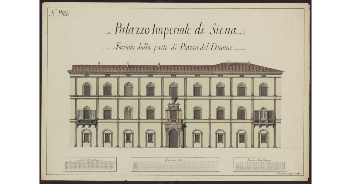 Palazzo Imperiale di Siena. Facciata dalla Parte di Piazza del Duomo