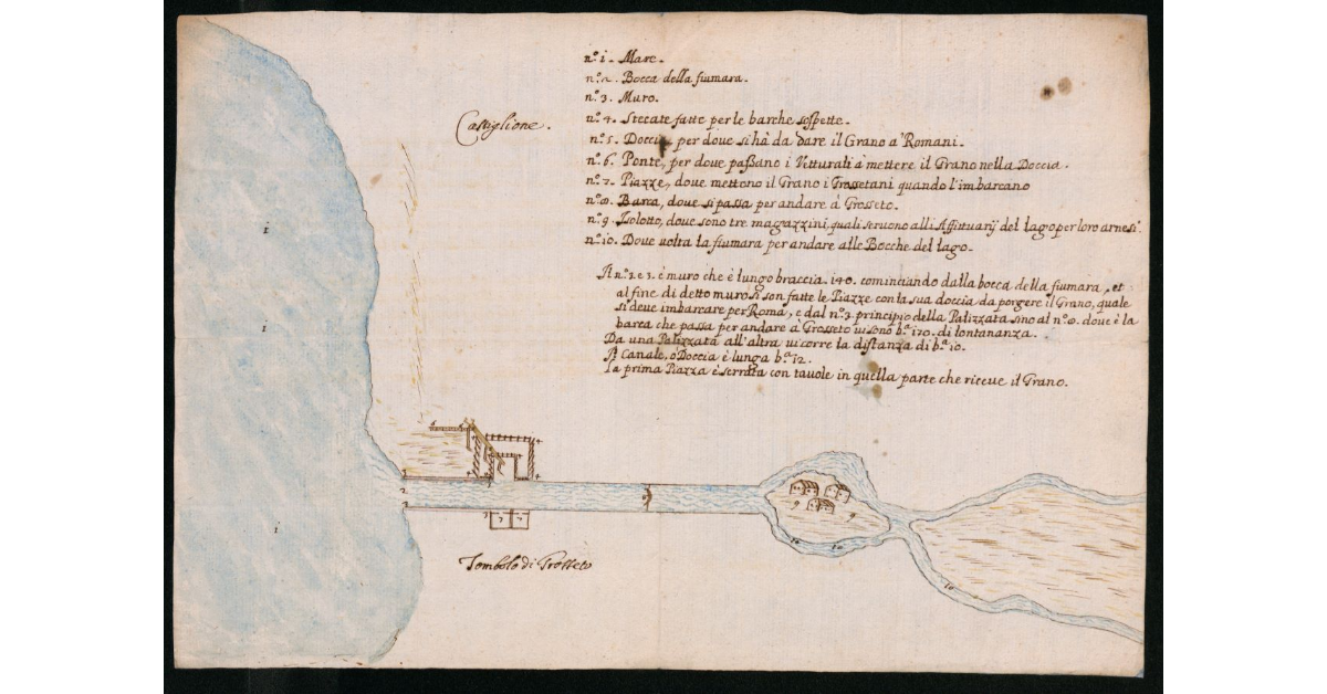 [Pianta del porto canale ed emissario del lago a Castiglione della Pescaia]