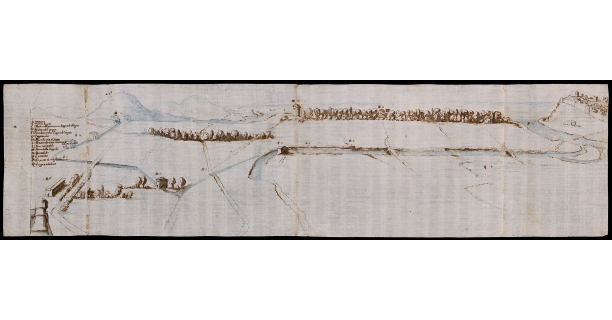 [Veduta della pianura litoranea di Grosseto fra Castiglione della Pescaia, Roselle e l'Uccellina]