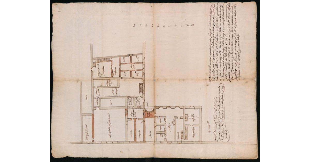 Disegno delle nuove carceri [presso la casa del commissario e la dogana di Pisa]