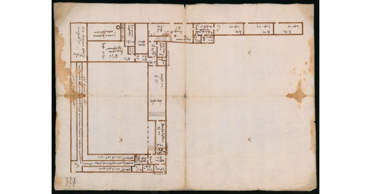 [Planimetria della sala del Papa e sua abitazione nel convento di S. M. Novella a Firenze]