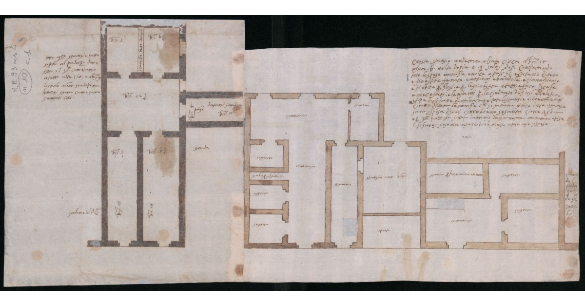 [Pianta con relazione delle prigioni presso il palazzo del commissario di Pisa]