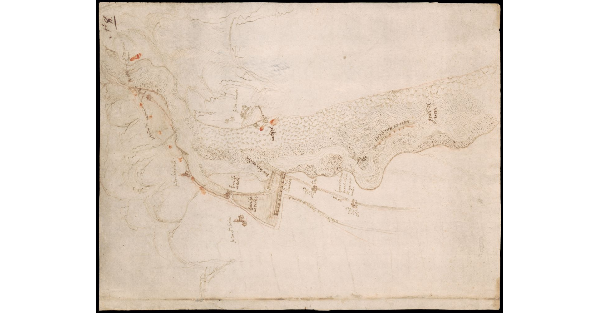 [Pianta di un tratto del fiume Bisenzio nei pressi di S. Lucia e del Calvalciotto]